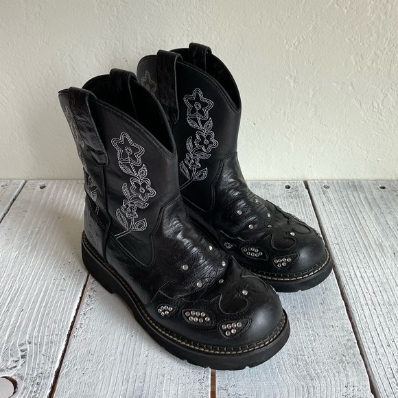 Roper Shoes - Ropers Women’s Fatbaby Style Black Cowboy Boots Size 7.5